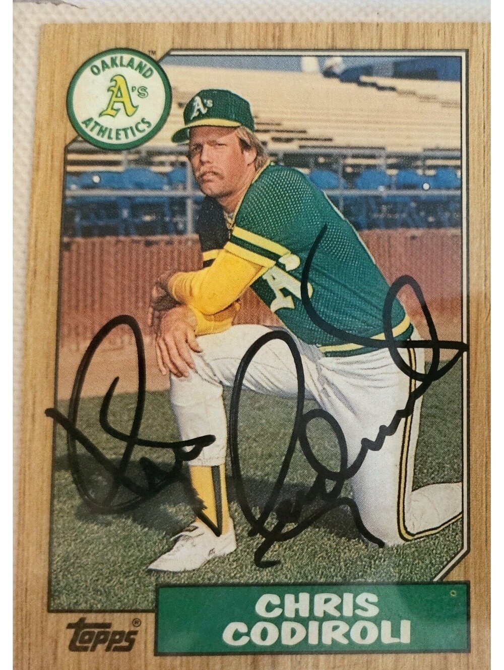 Chris Codiroli (1) Autographed 1987 Topps Oakland A's Baseball Card #217
